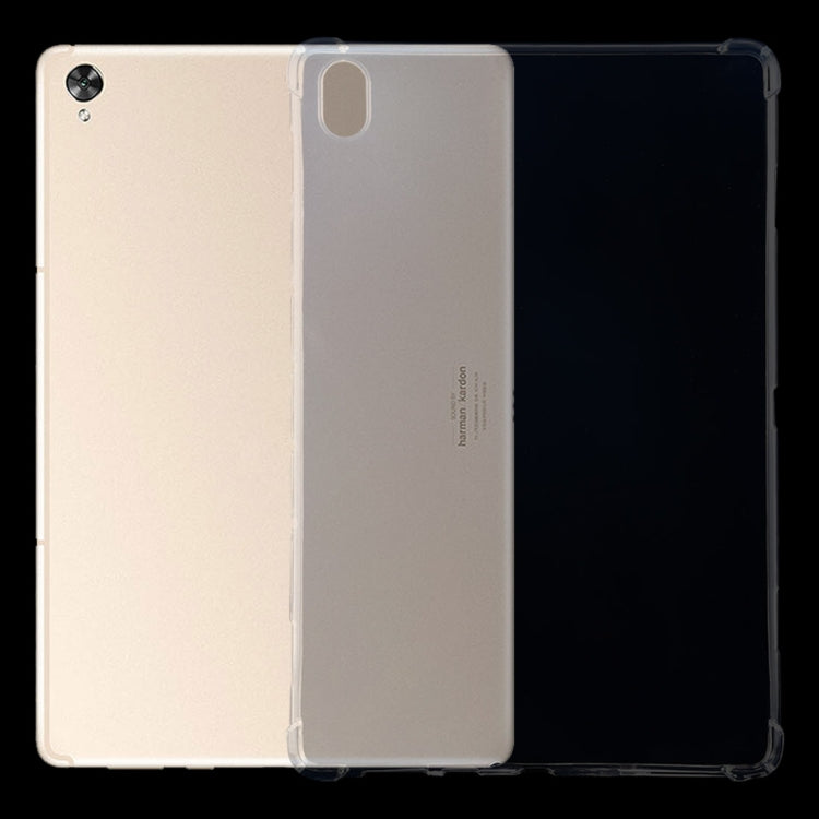 Clear TPU tablet case with precise openings for camera, ports, and top button