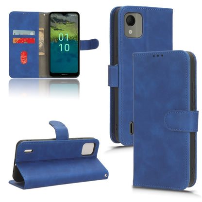 Blue magnetic flip leather phone case with camera cutout and stand viewing angle