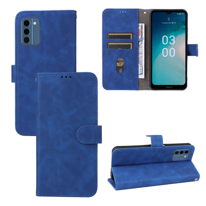 Blue magnetic flip leather phone case with inner card slots and flip cover