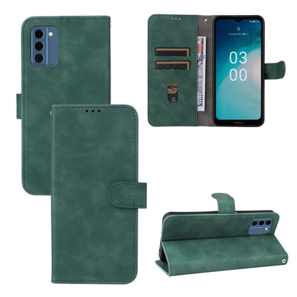 Green magnetic flip leather phone case with folio flap and card pocket