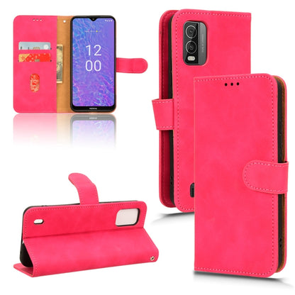 Rose red magnetic flip leather phone case with card slots and stand cover