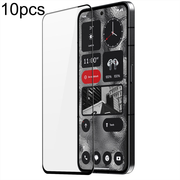 10-pack tempered glass screen protector film for phone, clear glass with camera cutout