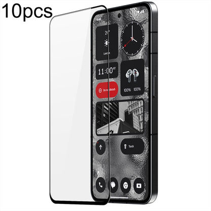 10-pack tempered glass screen protector film for phone, clear glass with camera cutout