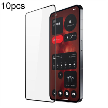 10-pack tempered glass screen protector film for phone, clear overlay on display area
