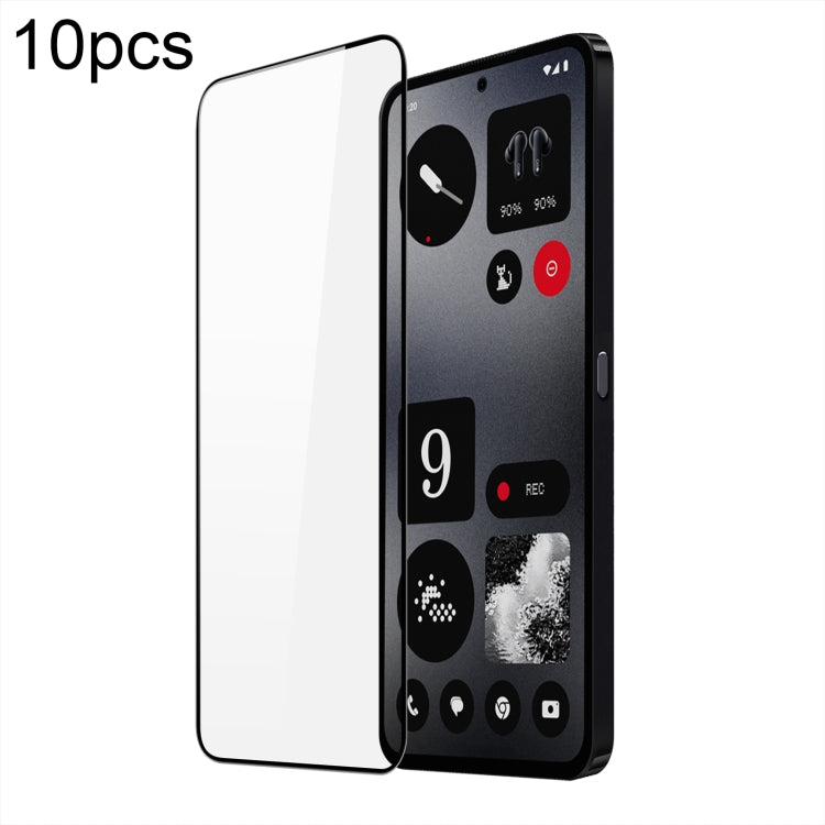 10-pack tempered glass screen protector film for phone, clear front with rounded corners
