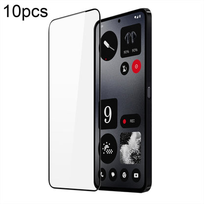 10-pack tempered glass screen protector film for phone, clear front with rounded corners