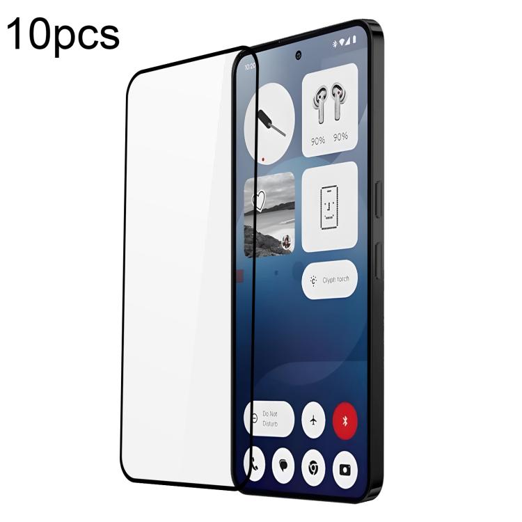 Tempered glass screen protector film set (10 pcs), front glass overlay on phone