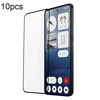 Tempered glass screen protector film set (10 pcs), front glass overlay on phone