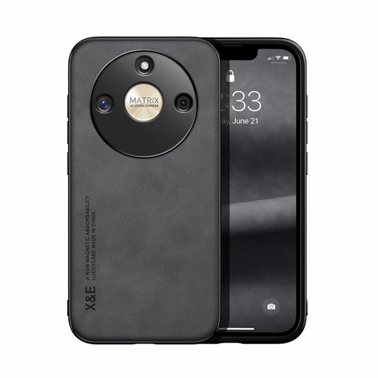 Skin Feel Magnetic Leather Back Phone Case, For Honor X50