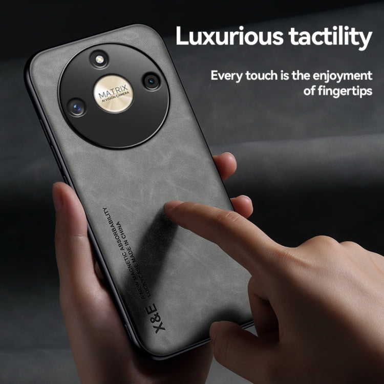 Skin Feel Magnetic Leather Back Phone Case, For Honor X50