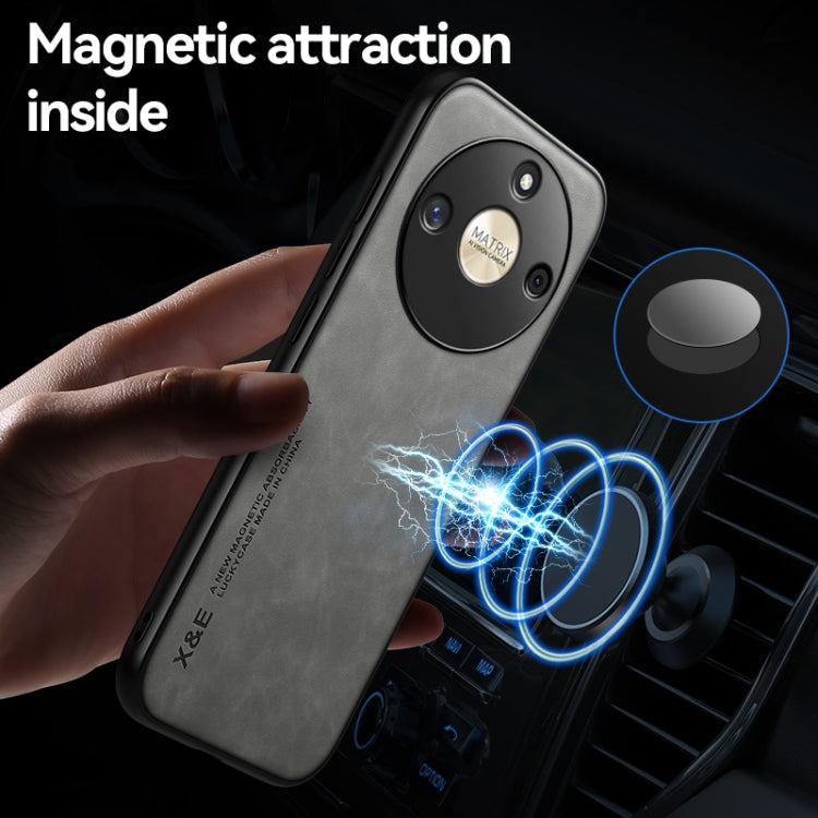 Skin Feel Magnetic Leather Back Phone Case, For Honor X50