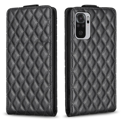 Black leather flip case with diamond lattice pattern, flip flap, camera cutout