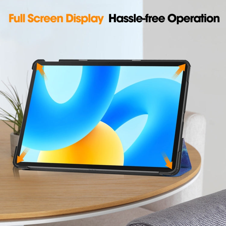 Custer Painted 3-Fold Holder Smart Leather Tablet Case, For Huawei MatePad 11.5 2023