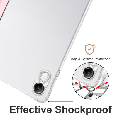 Clear TPU tablet case with reinforced edges and dual camera cutouts