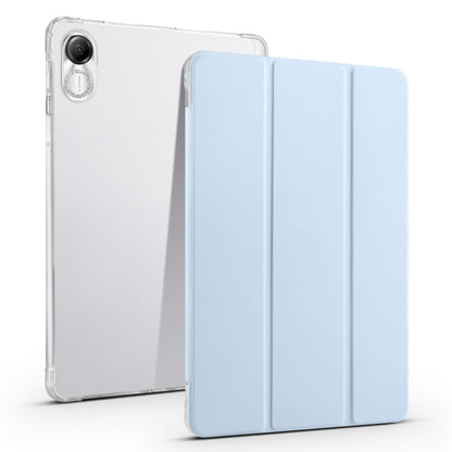Folding transparent TPU tablet case with light blue front cover