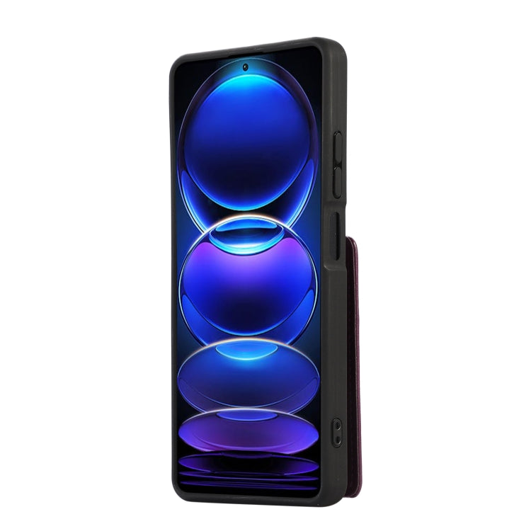 Dark purple phone case with raised edges for screen and camera protection