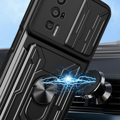 Black phone case with ring stand attached for viewing on a dashboard