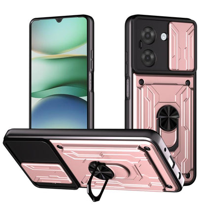 Sliding Camshield phone case with card slot, rose gold/black armor with sliding camera cover