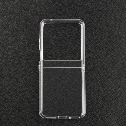 Transparent TPU phone case with hinge protection for foldable phones, front view