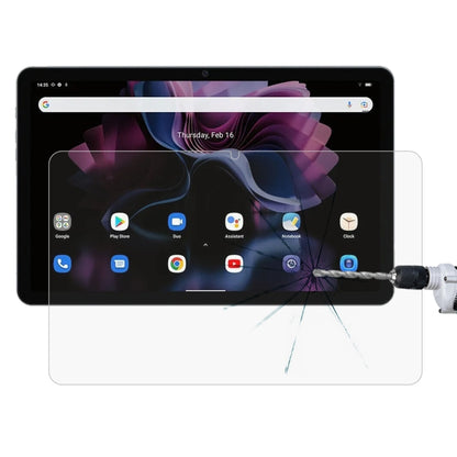0.3mm explosion-proof tempered glass screen protector on tablet screen, cracks after impact