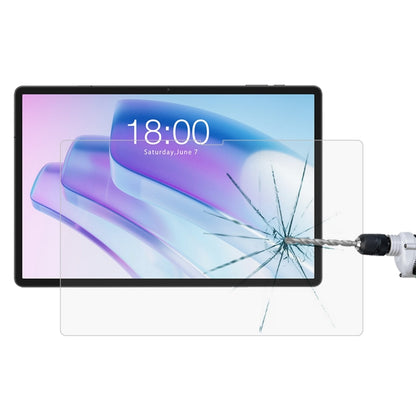 0.3mm explosion-proof tempered glass screen protector on tablet, spiderweb cracks visible