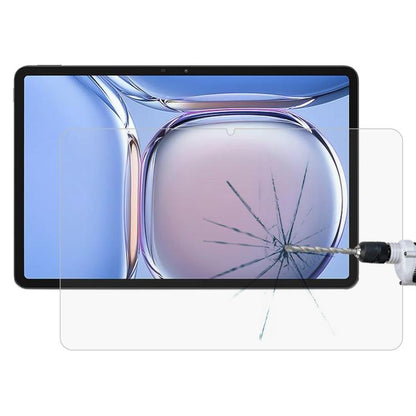 0.3mm explosion-proof tempered glass screen protector on tablet, shattered impact crack pattern
