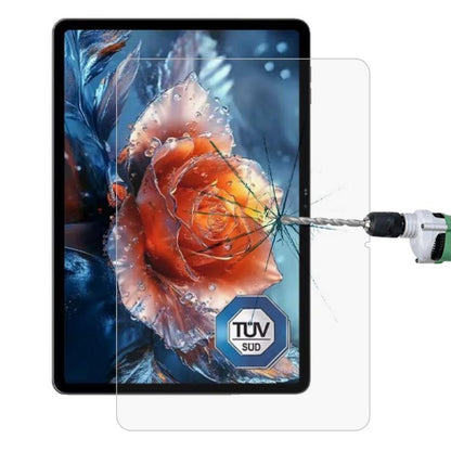 Explosion-proof tempered glass screen protector film for tablet, aligned on display