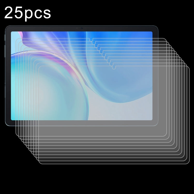 25-pack tempered glass screen protector film, clear multi-layer guards for tablet display
