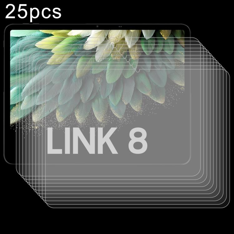 25-pack 9H tempered glass screen protector film, clear, multiple sheets