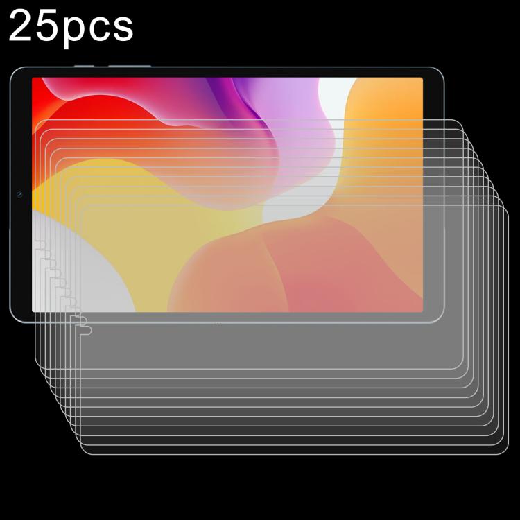 25 clear tempered glass screen protector films, 9H hardness, overlapping set
