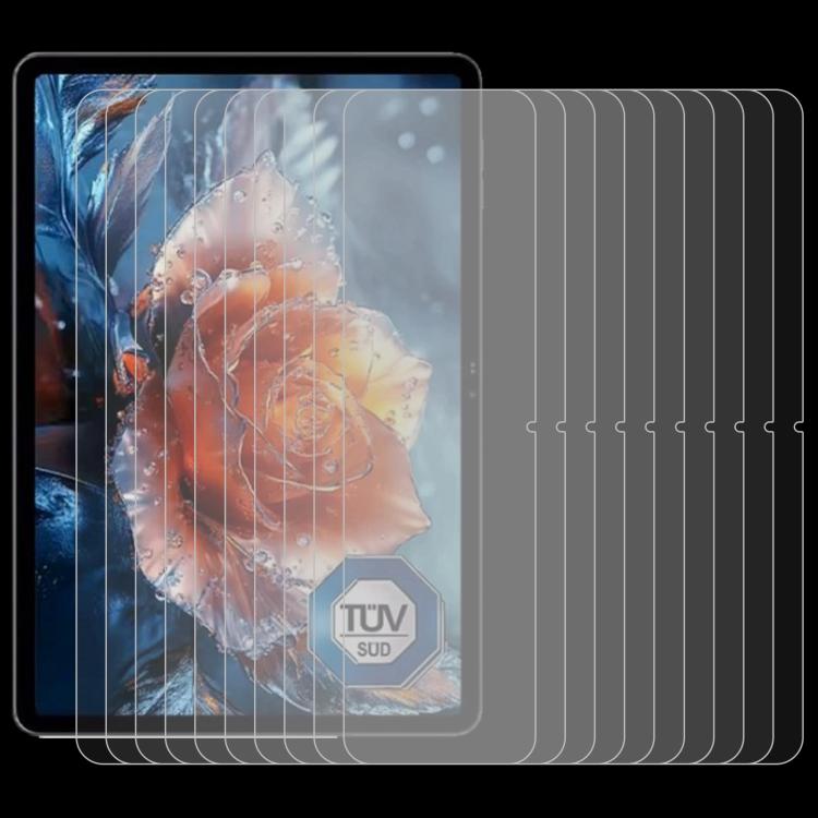 Clear tempered glass tablet screen protector films, stacked set of 25