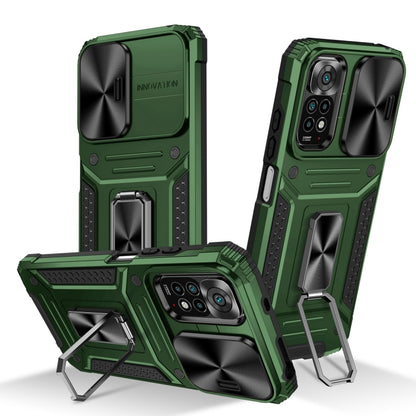 Green robot TPU hybrid phone case with kickstand and raised camera protection