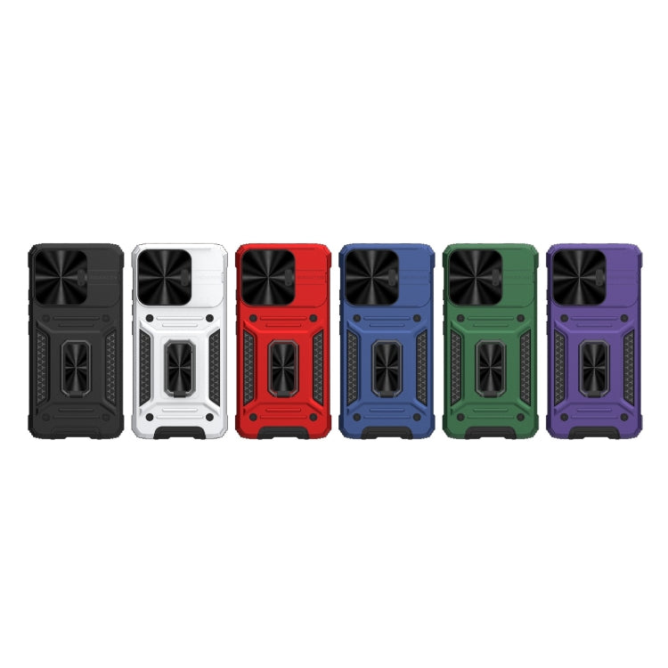 Set of colorful robot hybrid phone cases: black, white, red, blue, green, and purple