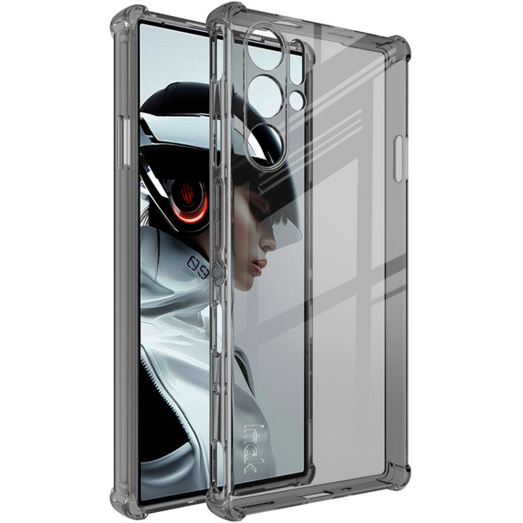 Transparent black TPU phone case with shockproof airbag corners and clear screen cover