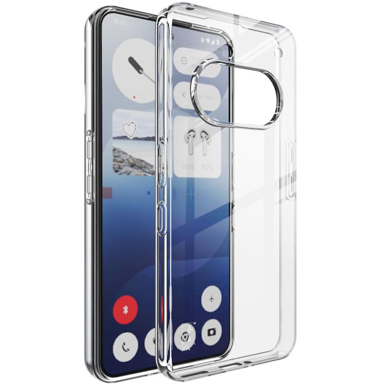 Clear transparent shockproof TPU phone case with large ring cutout and camera opening
