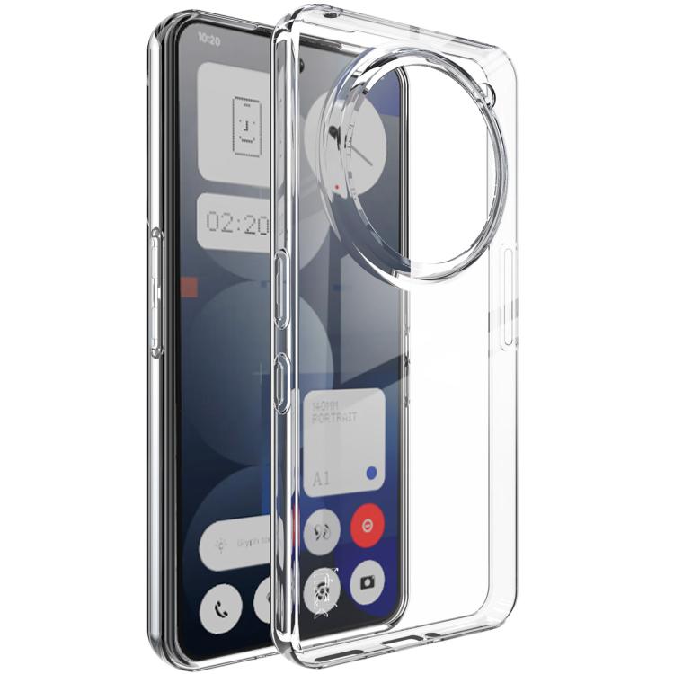 Clear transparent TPU phone case with camera cutout, ring cutout, and button ports