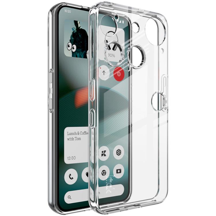 Clear transparent shockproof TPU phone case with camera cutout and raised edges