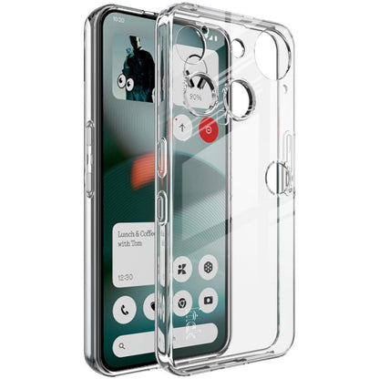 Clear transparent shockproof TPU phone case with camera cutout and raised edges