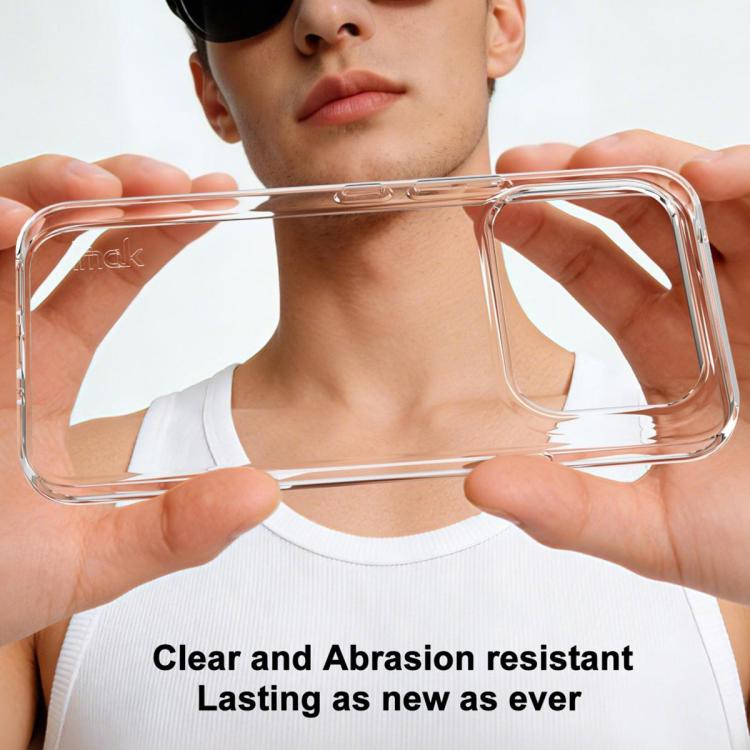 Clear TPU phone case with camera opening and grippy raised border around the edges
