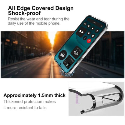 Clear shockproof TPU phone case with fully covered edges and thicker raised corners