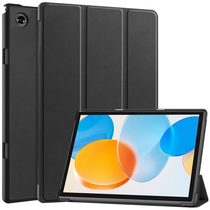 Custer Pure Color 3-Fold Holder Leather Tablet Case, For Teclast M40 Pro 2023