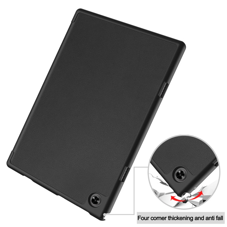 Custer Pure Color 3-Fold Holder Leather Tablet Case, For Teclast M40 Pro 2023