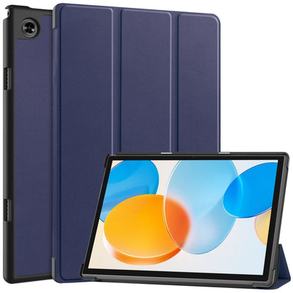 Custer Pure Color 3-Fold Holder Leather Tablet Case, For Teclast M40 Pro 2023