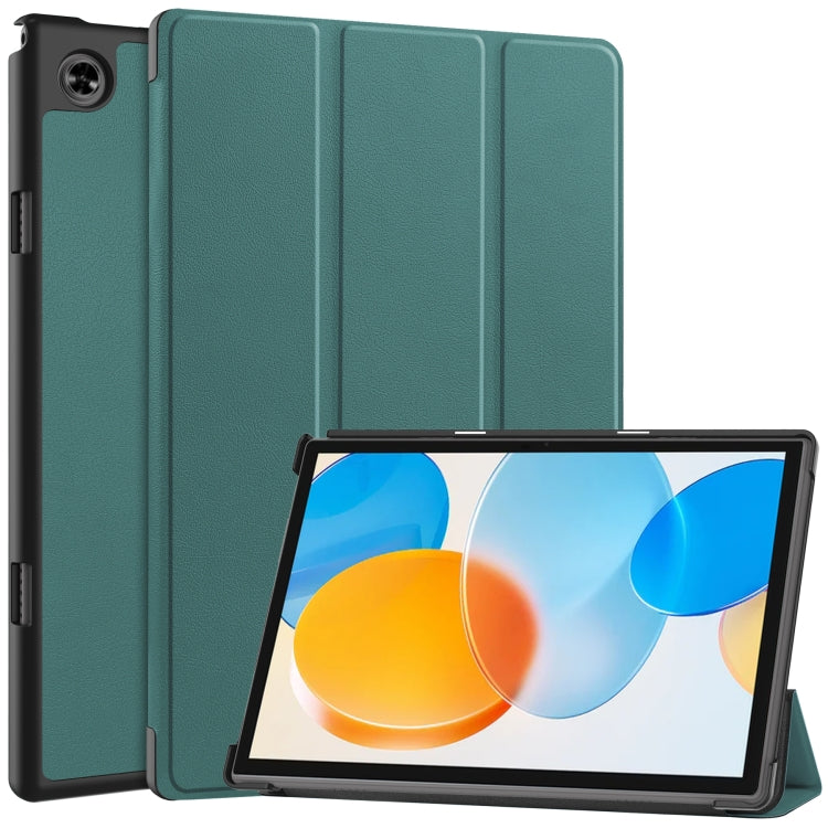 Custer Pure Color 3-Fold Holder Leather Tablet Case, For Teclast M40 Pro 2023