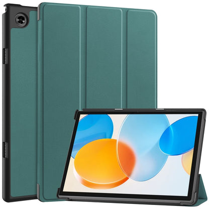Custer Pure Color 3-Fold Holder Leather Tablet Case, For Teclast M40 Pro 2023