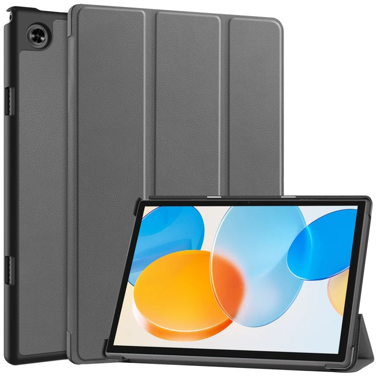 Custer Pure Color 3-Fold Holder Leather Tablet Case, For Teclast M40 Pro 2023