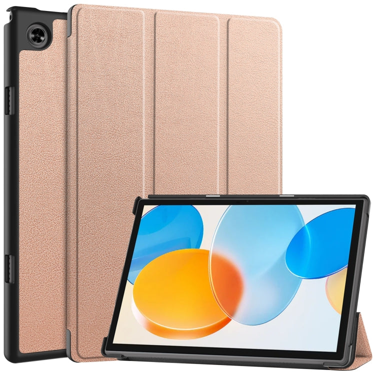 Custer Pure Color 3-Fold Holder Leather Tablet Case, For Teclast M40 Pro 2023