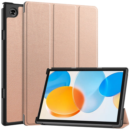 Custer Pure Color 3-Fold Holder Leather Tablet Case, For Teclast M40 Pro 2023