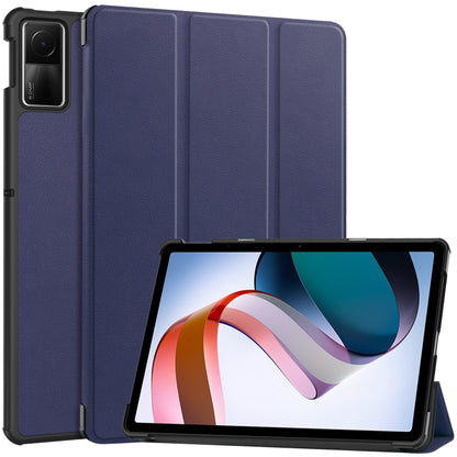 Custer Pure Color 3-Fold Holder Leather Tablet Case, For Xiaomi Redmi Pad SE