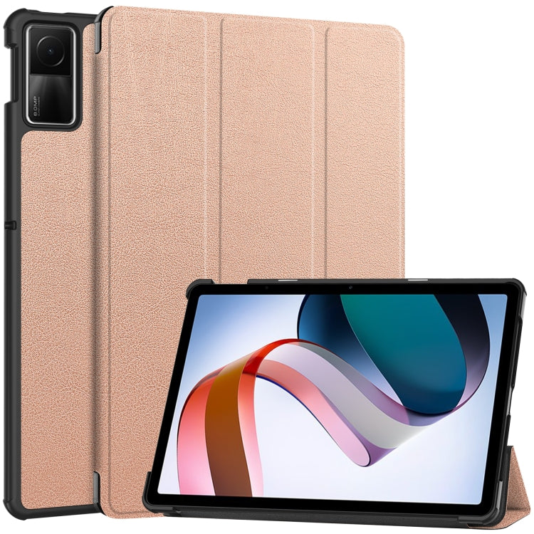 Custer Pure Color 3-Fold Holder Leather Tablet Case, For Xiaomi Redmi Pad SE